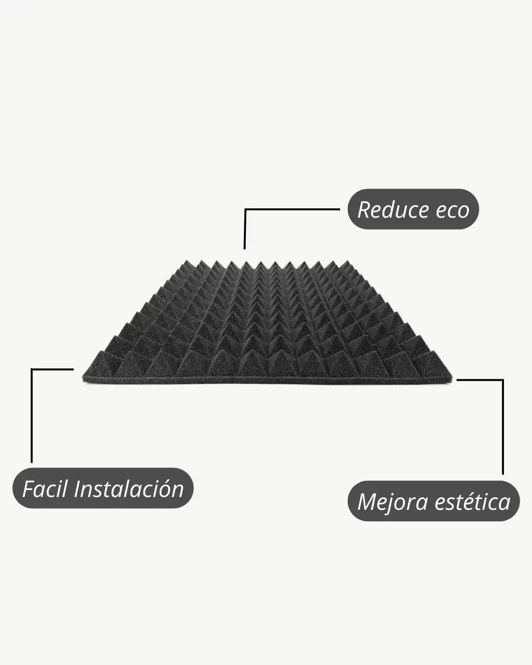 Espuma acústica premium 12un absorción